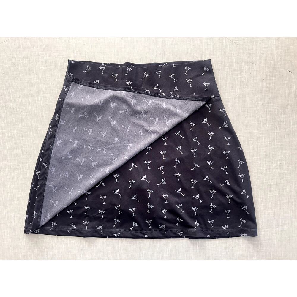 Golftini Sz L Asymetrical Skort Blue Print Stretch Pickleball Tennis Golf Pocket - Picture 4 of 12
